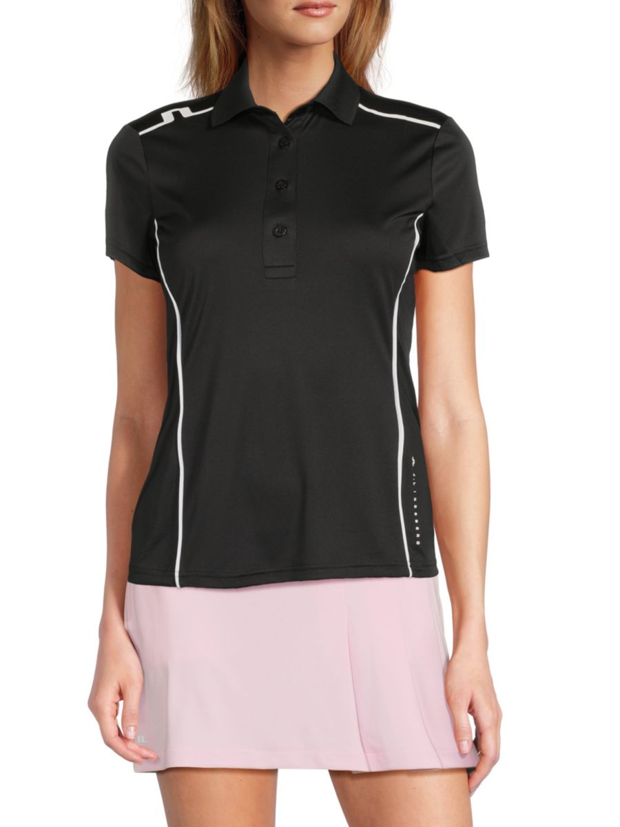 

Рубашка-поло Leyla из технического джерси с контрастной окантовкой J.Lindeberg, черный