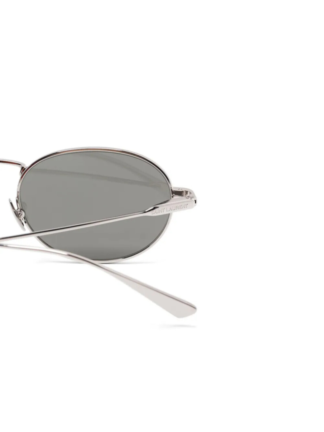 Saint Laurent Eyewear солнцезащитные очки в овальной оправе, серебристый — фото 3