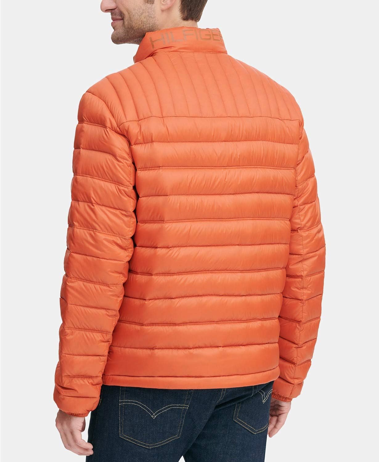 Мужская утепленная пуховая куртка Tommy Hilfiger с возможностью упаковки, Orangina — фото 2