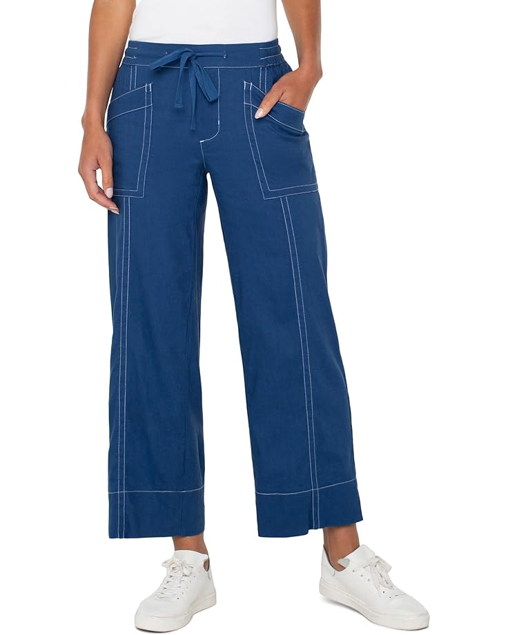 

Брюки Liverpool Los Angeles Pull On Drawstring Wide Leg, цвет Goddess Blue