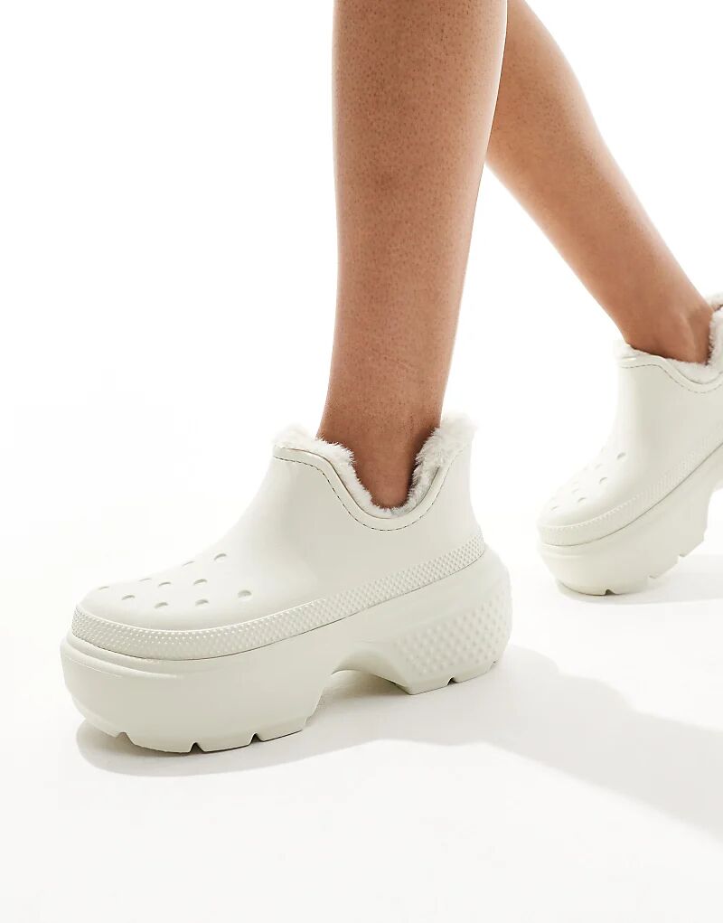 Ботинки женские Crocs Stomp короткие из вспененного материала, белый