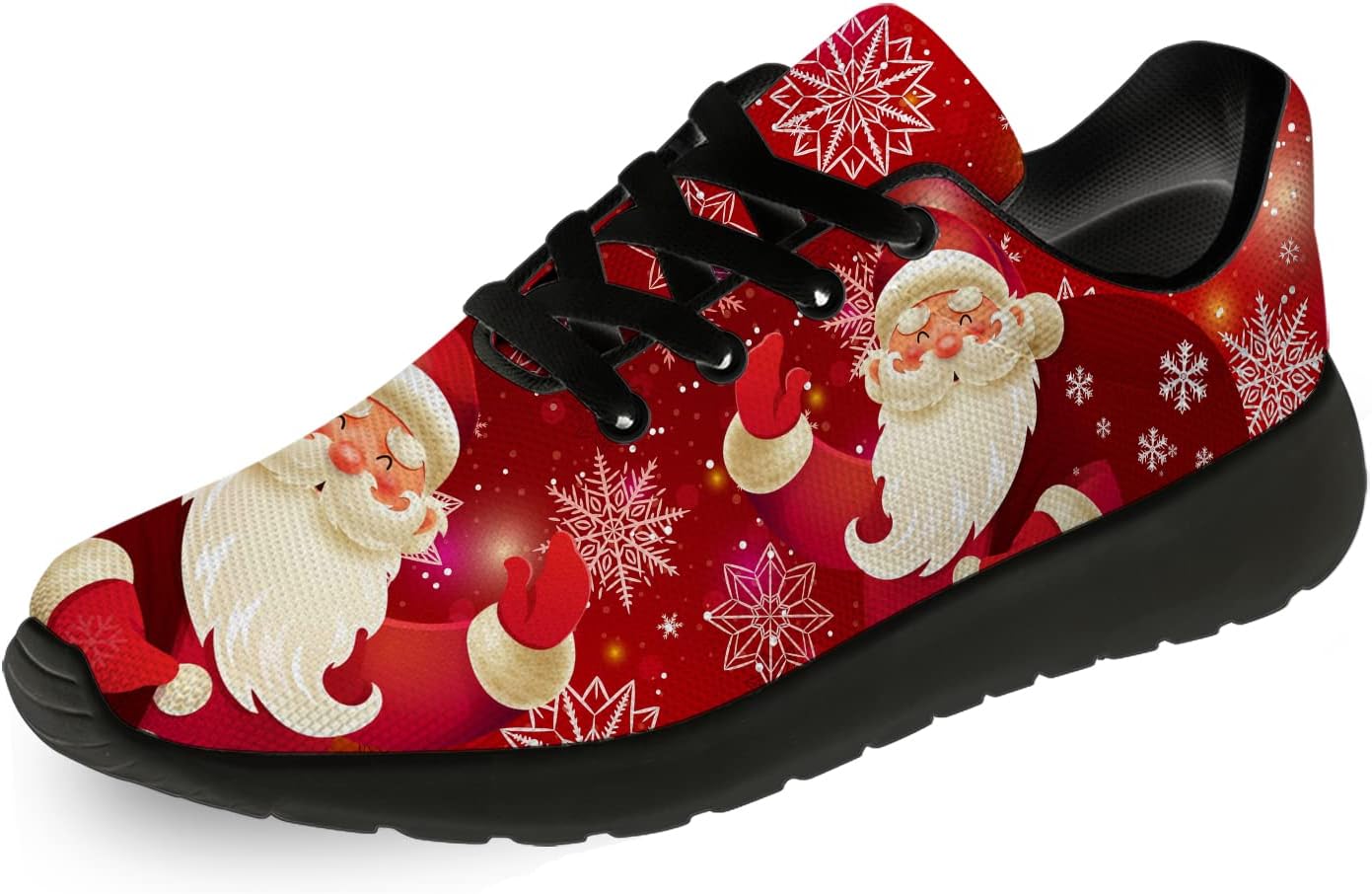 

Рождественские кроссовки Horethy для женщин и мужчин, удобные легкие кеды для бега и ходьбы, теннисные кроссовки, кроссовки Санты, подарок для мальчика и девочки, 101red