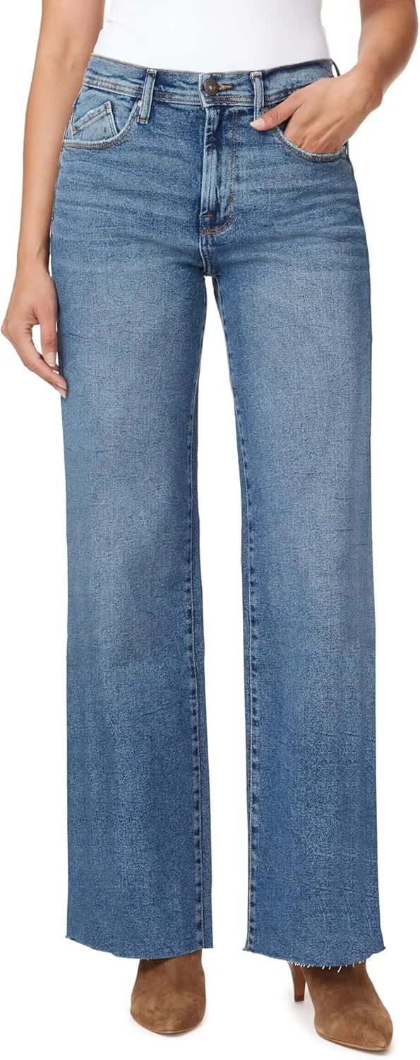 

Джинсы Kensie для женщин Kaya Vintage Straight High-Rise Wide Leg Raw Hem, 32-Inch Inseam