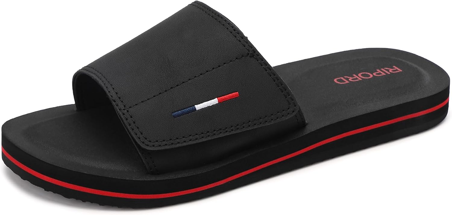 

Мужские сандалии с регулируемыми ремешками, шлепанцы, удобные спортивные антискользящие шлепанцы Ripord, черный