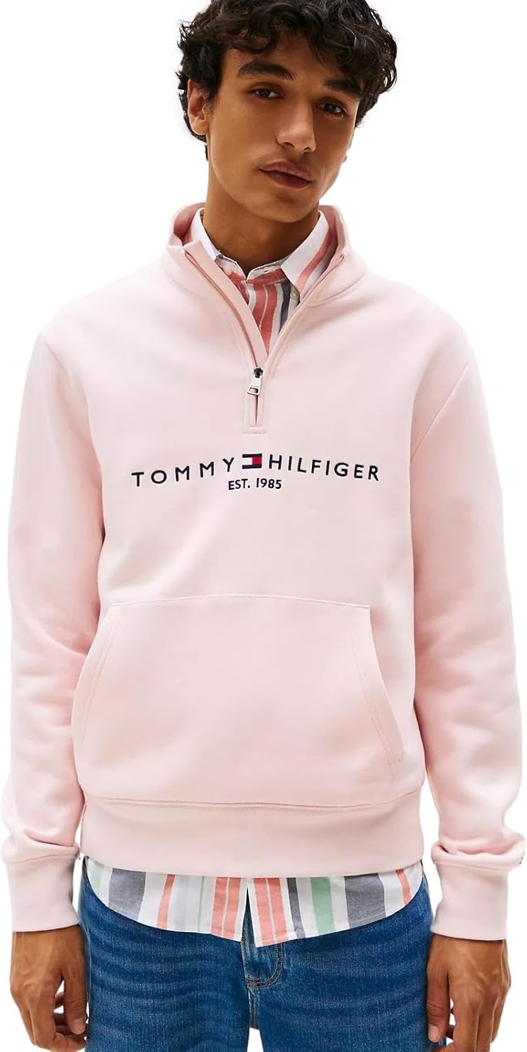 Мужская адаптивная толстовка Tommy Hilfiger с застежкой-молнией на четверть оборота и удлиненным бегунком, Whimsy Pink — фото 2