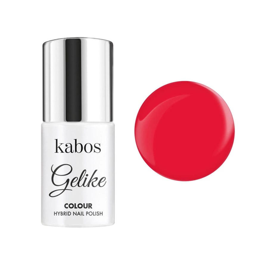 

Kabos, Гибридный лак для ногтей, цвет Gelike Lava Red, 5 мл