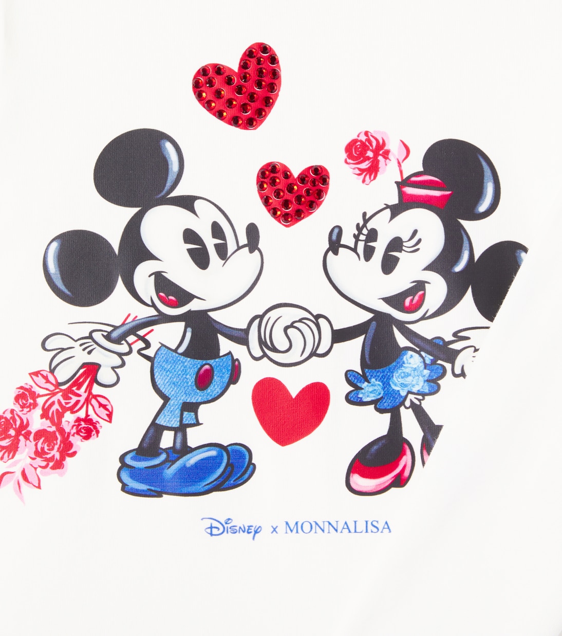 Футболка из хлопковой смеси с декором Disney Monnalisa, Panna — фото 2
