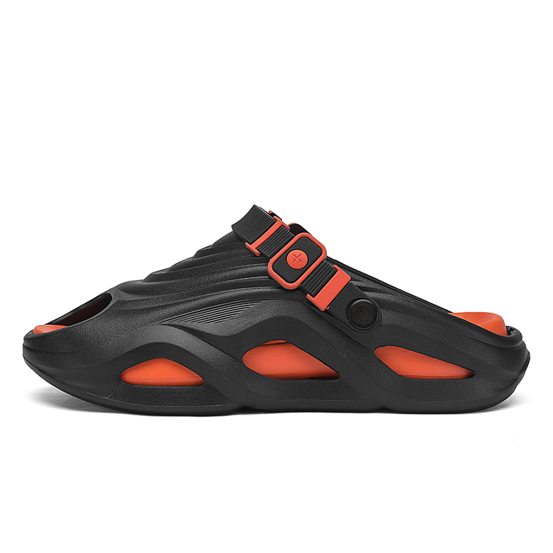 

Jinho Мужские слайдеры EVA с вырезами и бесшумной подошвой черно-оранжевые, цвет Black Orange