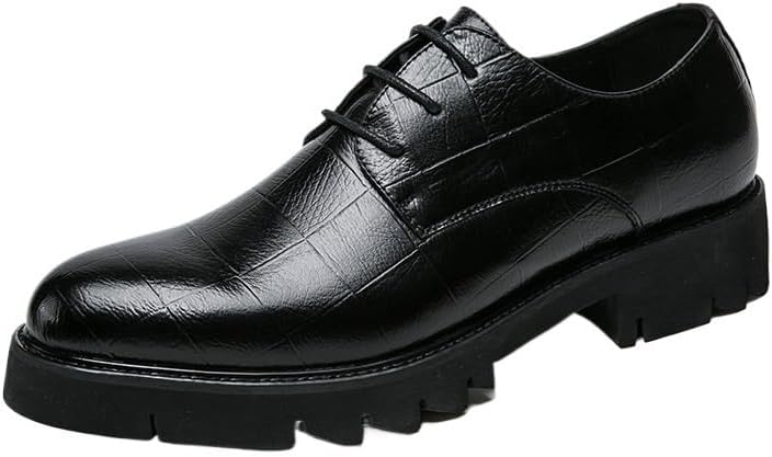 

Мужские оксфорды, деловые кожаные платформенные оксфорды дерби, на шнуровке и без, для вождения, комфорта, вечеринок, свадеб Zestrelax, черный