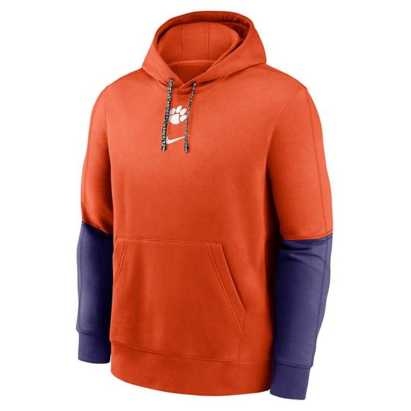 Мужская оранжево-фиолетовая толстовка с капюшоном Clemson Tigers Sideline Club Nike — фото 3
