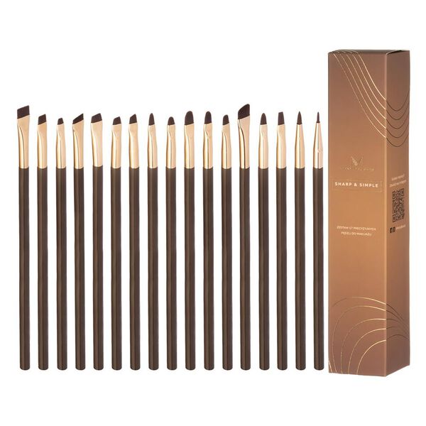 

Набор: простые и острые кисти для макияжа, 17 шт. Many Brushes
