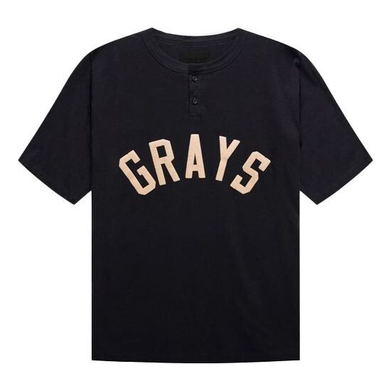 

Футболка Fear of God Grays Henley 'Vintage Black', черный