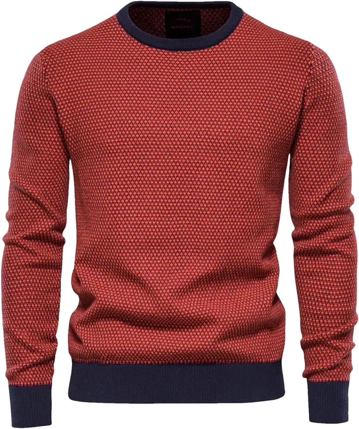 

Мужской свитер из хлопка зимний повседневный с круглым вырезом легкий и мягкий