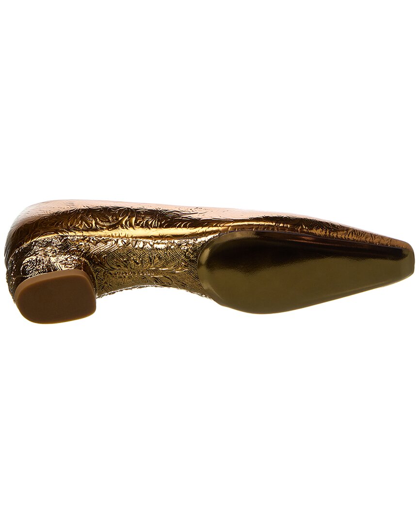 Туфли-лодочки Ferragamo Riace из кожи Salvatore Ferragamo, золотой — фото 4