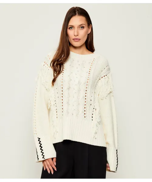 

C_Обтягивающий свитер Oversize fit Boss Orange, бежевый