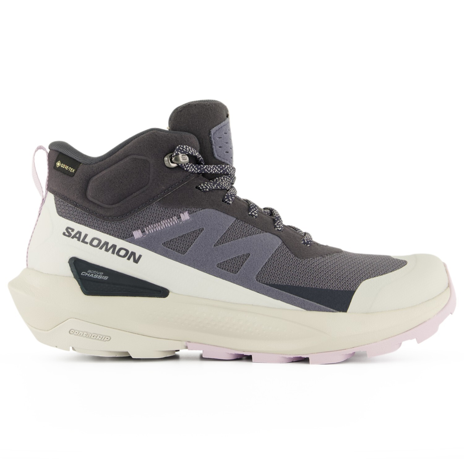 Ботинки женские Salomon Women's Elixir Active Mid GTX для туризма, серый/белый