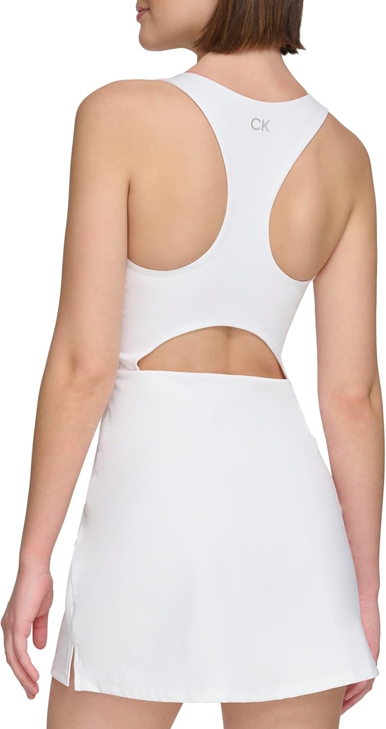 Женские спортивные теннисные платья Calvin Klein Performance с юбкой-шортами, White — фото 4