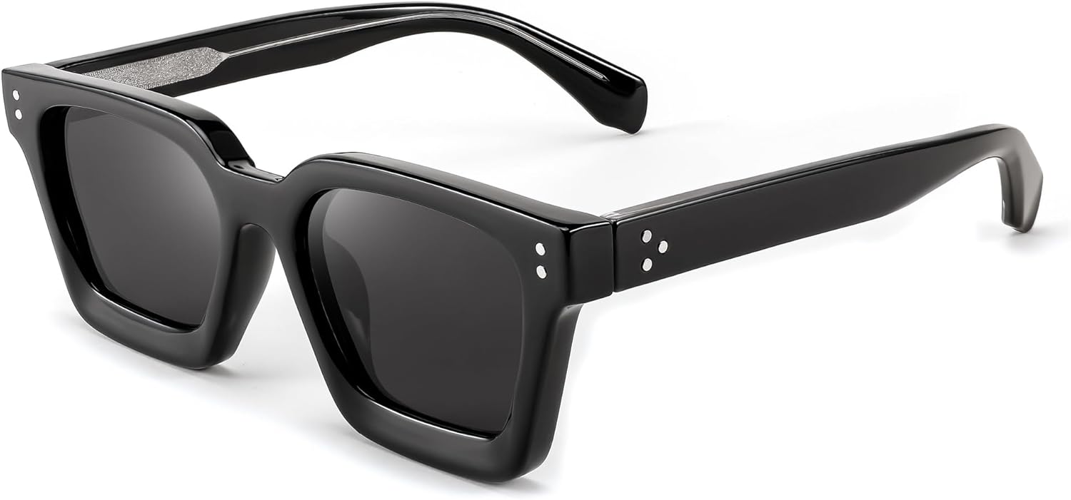 

Солнцезащитные очки FEISEDY для мужчин и женщин, поляризованные, массивная квадратная оправа, прямоугольная форма, защита от УФ-излучения UV400, артикул B2396, 001 Black Frame | Polarized Gray Lenses