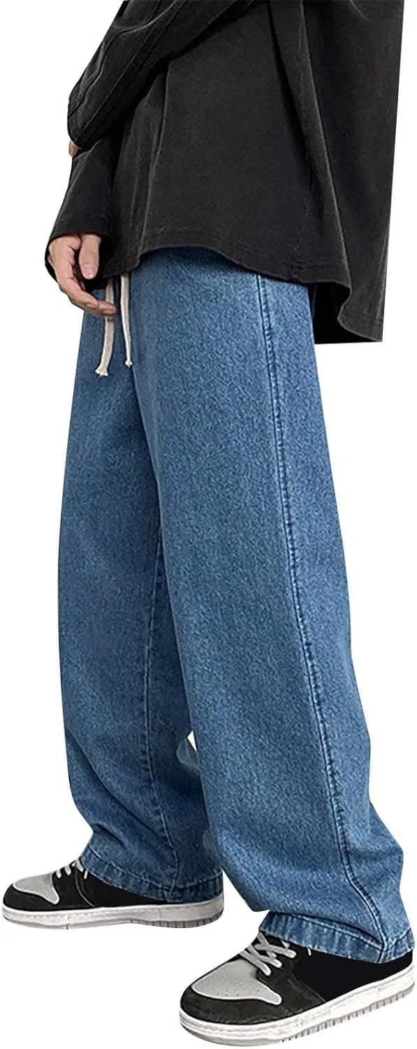 Джинсы свободные прямые Dark Blue