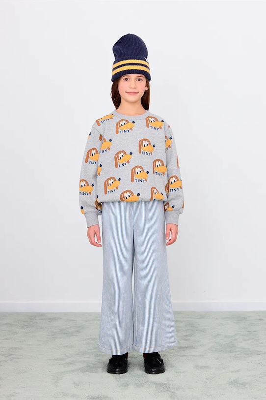 Детская хлопковая толстовка DOGS SWEATSHIRT Tinycottons, серый — фото 4
