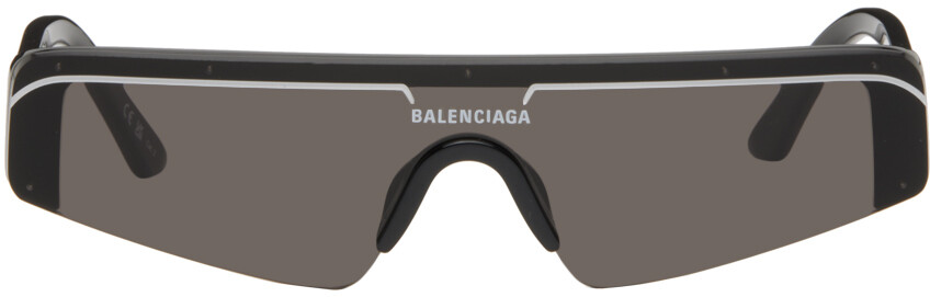 

Черные лыжные прямоугольные солнцезащитные очки Balenciaga, цвет Black