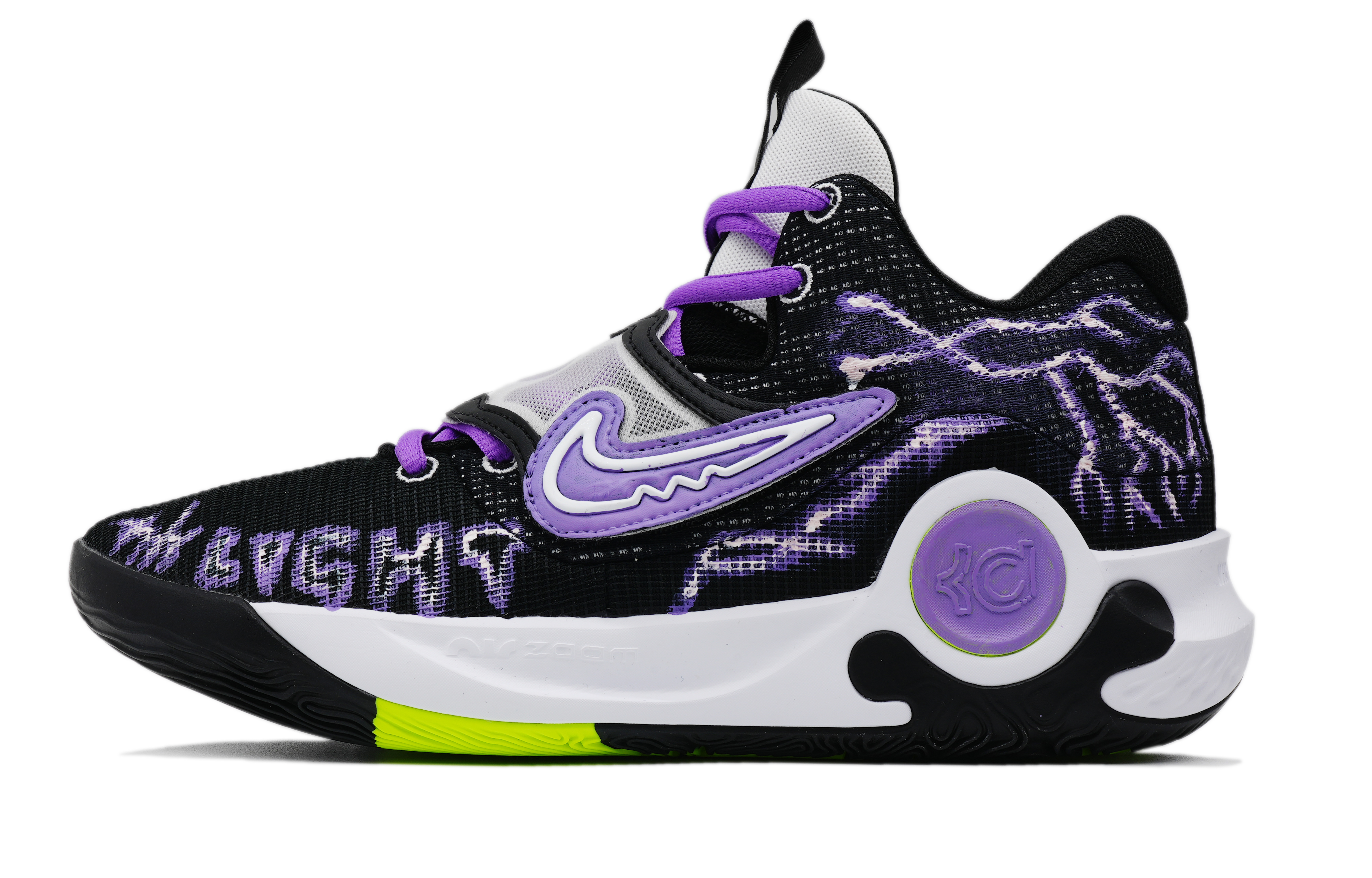 

Nike Баскетбольные кроссовки KD Trey 5 X Enchanting Danger с низким верхом, амортизирующие, противоскользящие и износостойкие, мужские, черные, фиолетовые