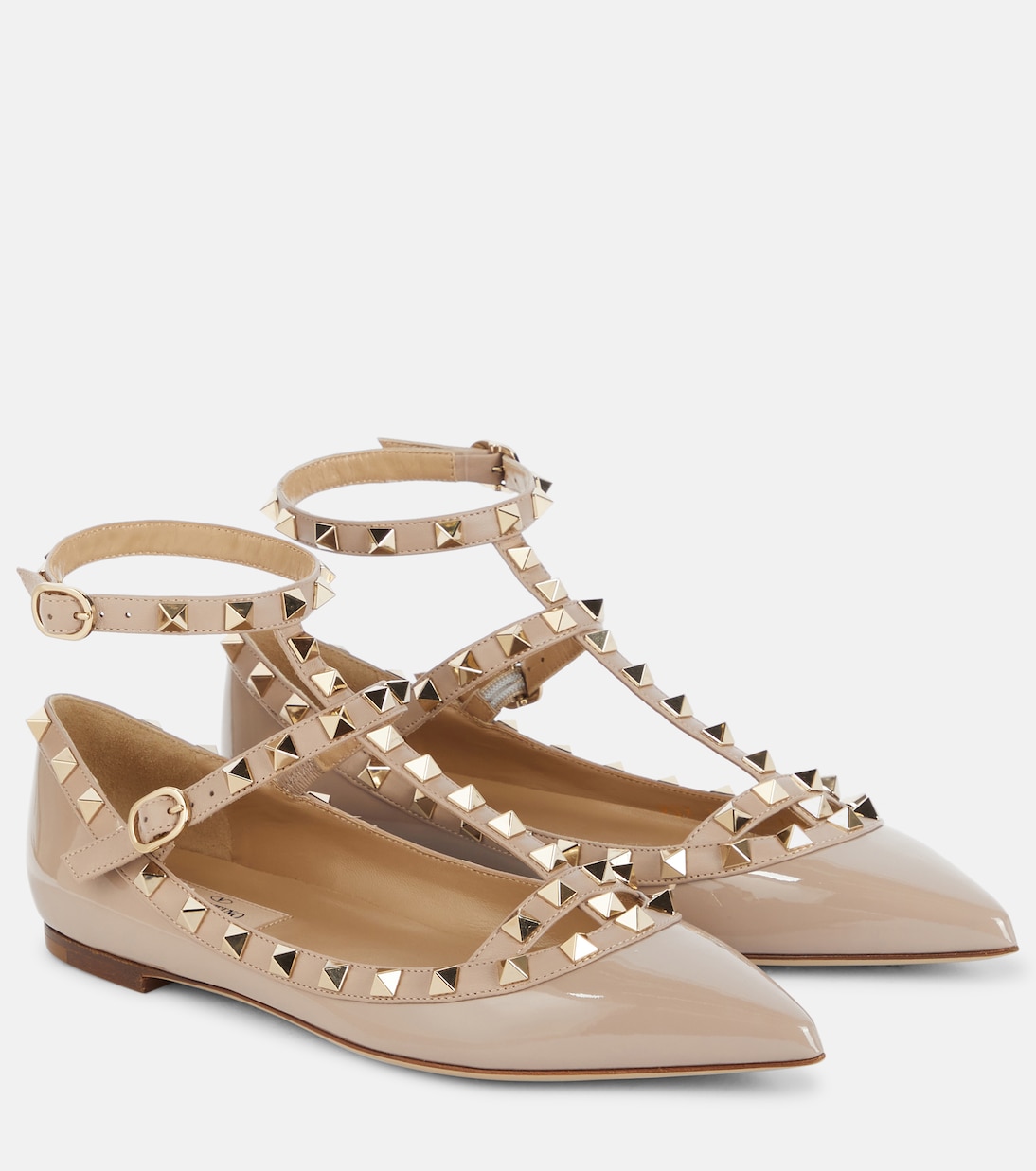 Балетки Rockstud из лаковой кожи Valentino Garavani