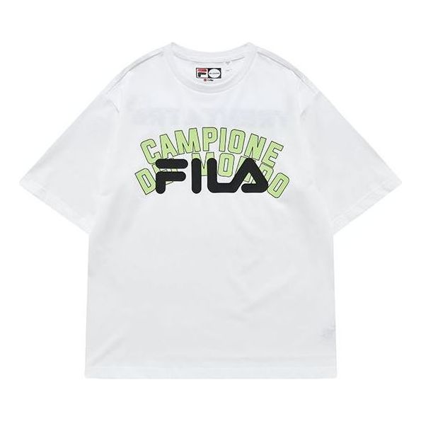 

Футболка basketball tee 'white green' Fila Fusion, белый