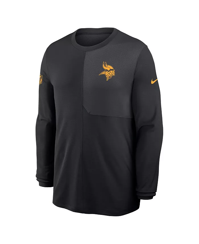 Мужская черная футболка с длинным рукавом Minnesota Vikings Sideline Coach UV Performance Nike — фото 2