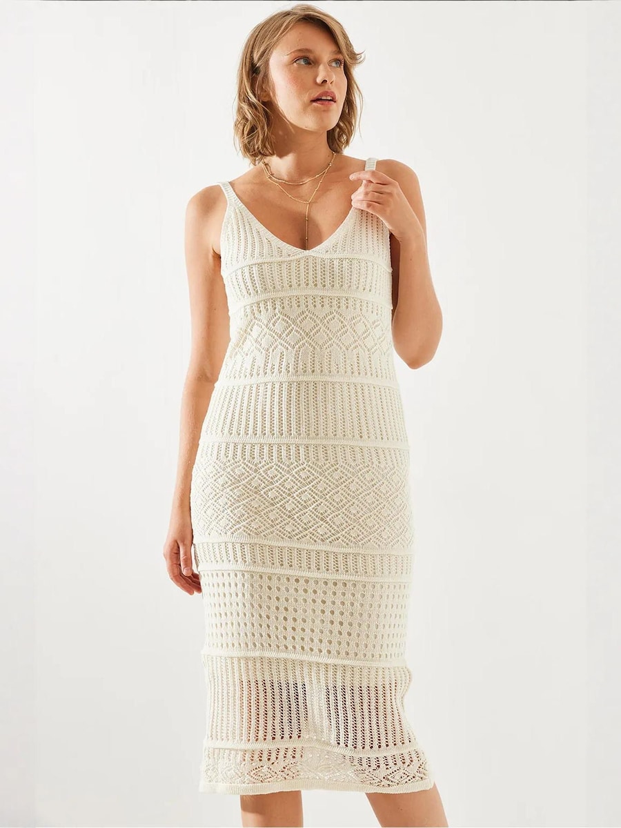 

Вязаное платье Bianco Lucci, экрю