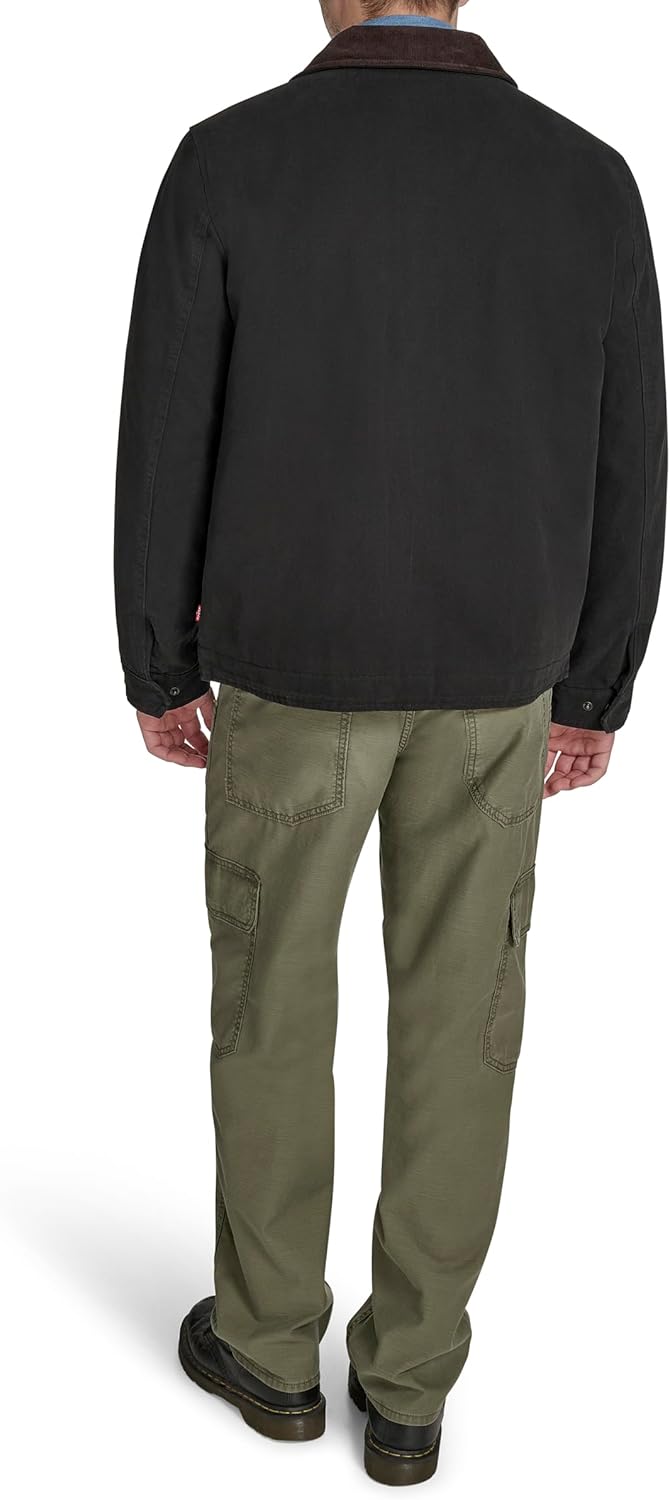 Мужская хлопковая куртка Levi's Depot с вельветовым воротником, Black — фото 3