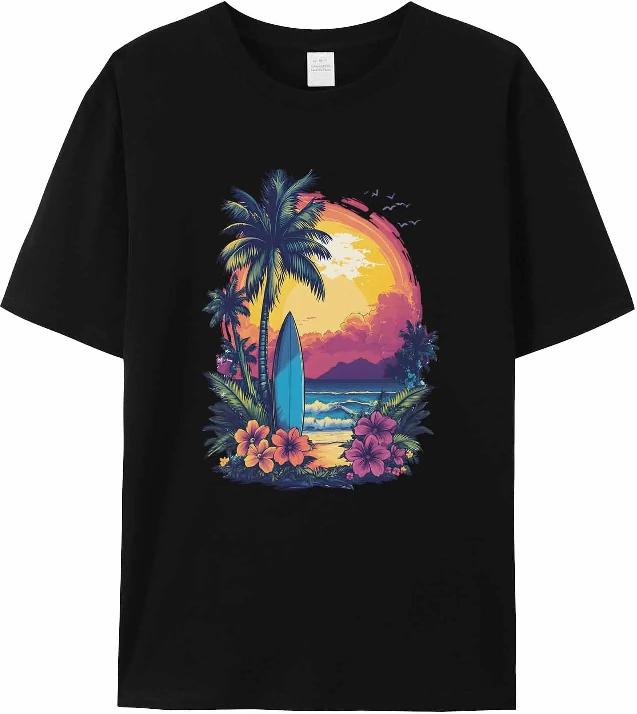 

Мужская футболка с пляжным пальмовым принтом jdudh