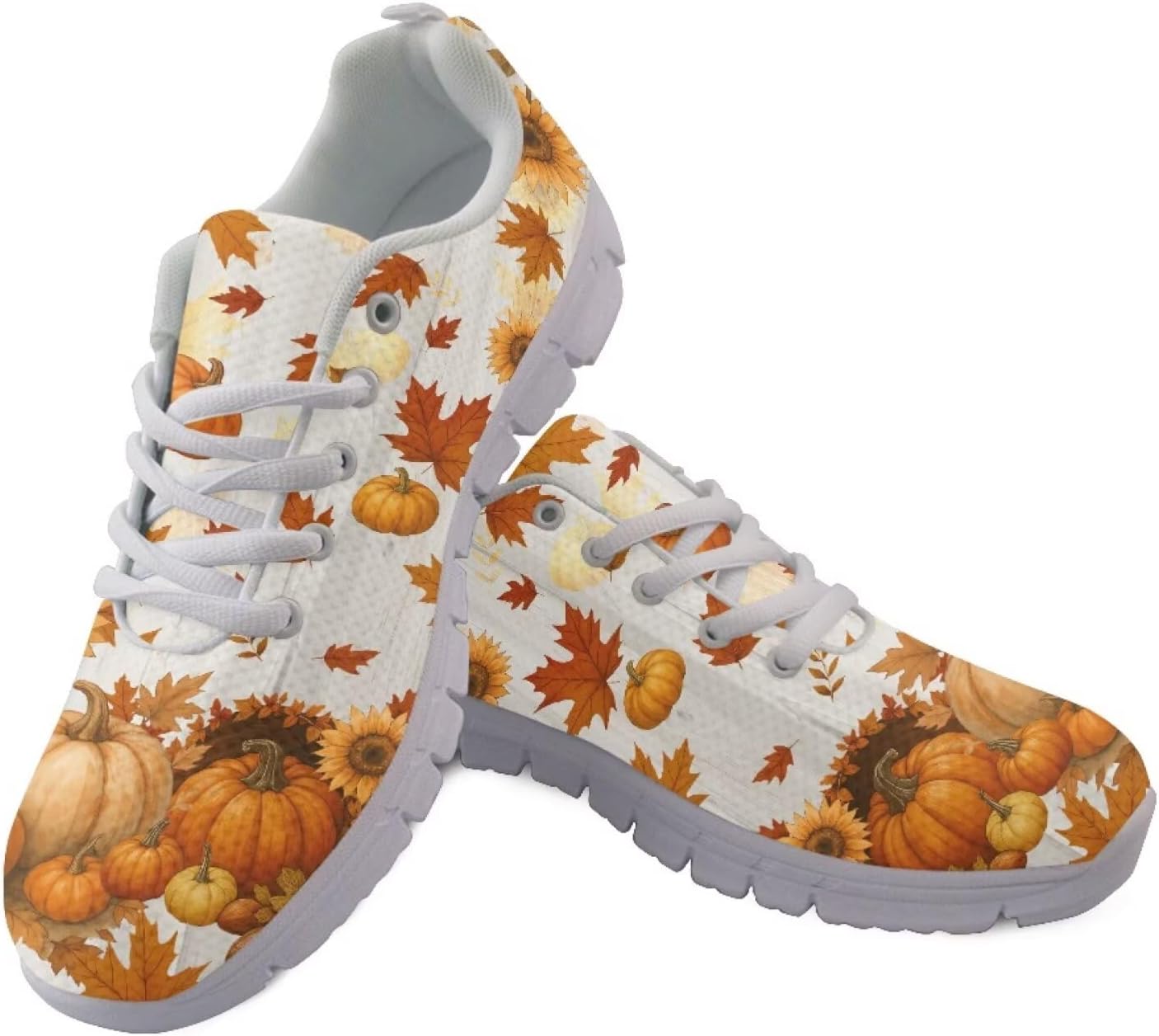 

Женские и мужские кроссовки Jeiento для ходьбы, легкие беговые кроссовки, модные кеды, Fall Harvest Pumpkin Sunflowers