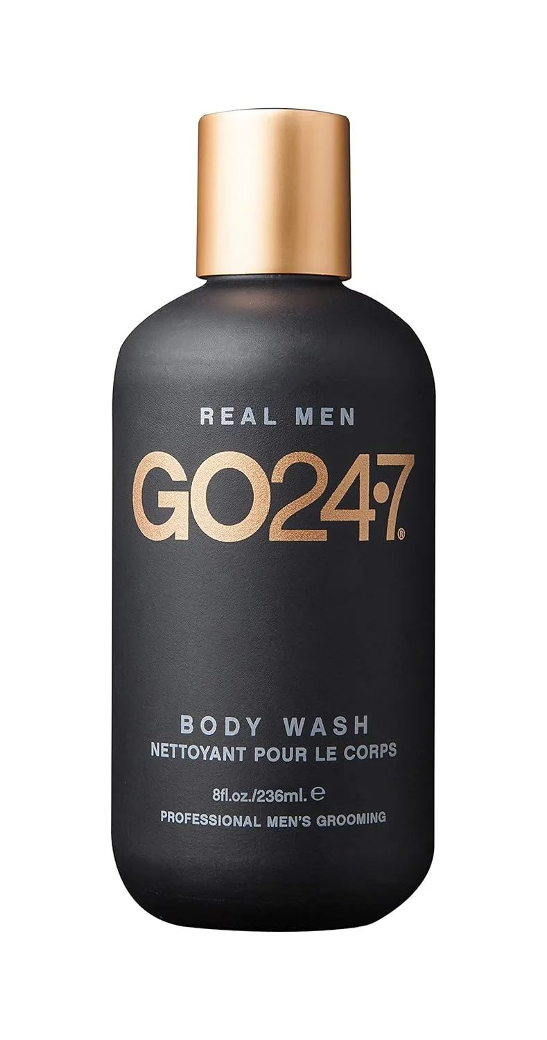 Гель для душа GO247 - роскошное средство для ежедневного очищения кожи для мужчин - питает и смягчает кожу благодаря алоэ вера, меду и витамину B5 - обильная пена и свежий мужской аромат, 237 мл, Opaque