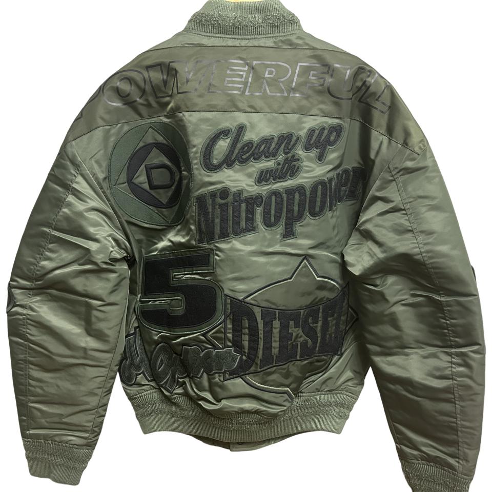 DIESEL Бейсбольная куртка армейского зеленого цвета, Army Green — фото 3