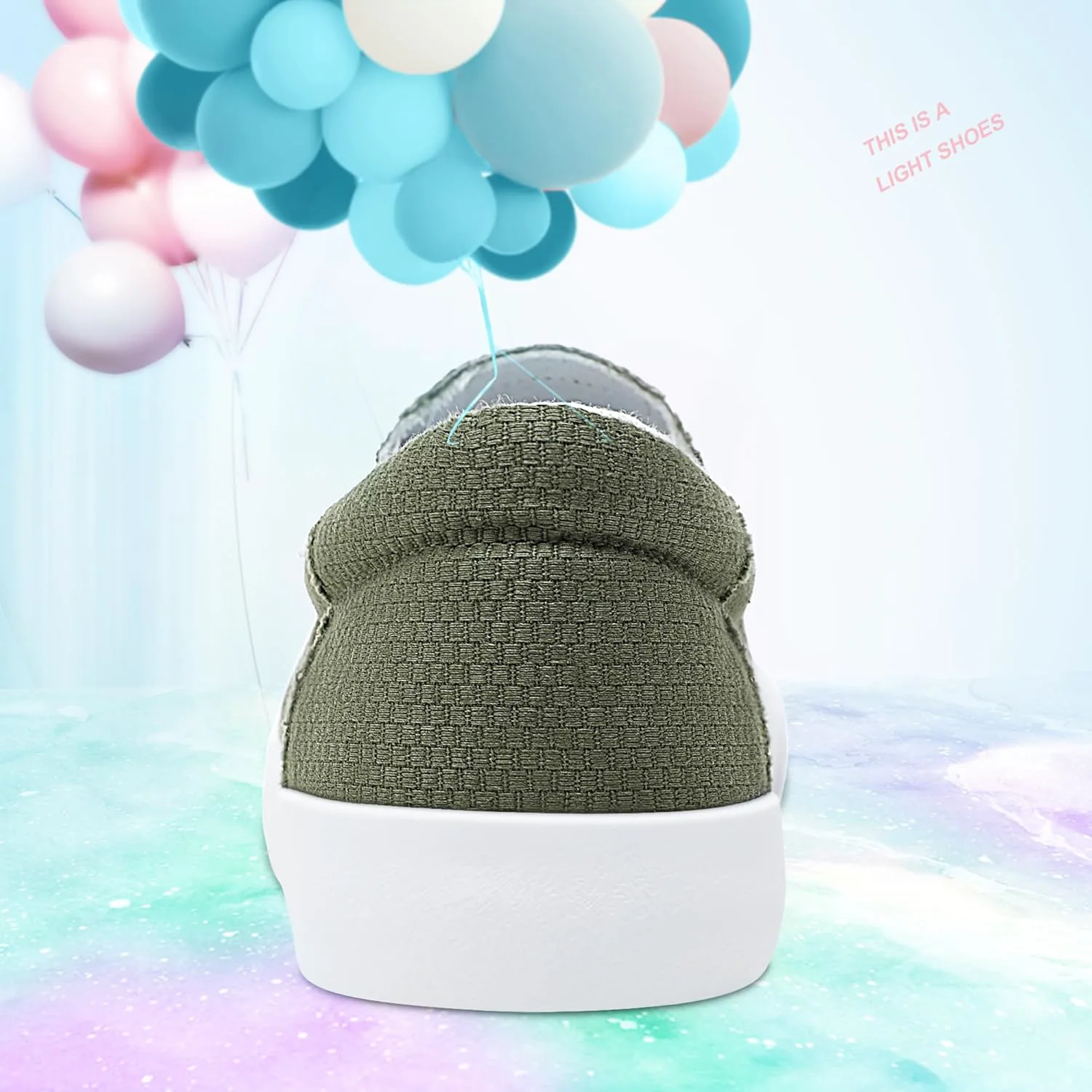 

Obtaom слипоны на тканевой основе, удобные кеды с поддержкой свода стопы, повседневные модные кроссовки из ткани, оливковый