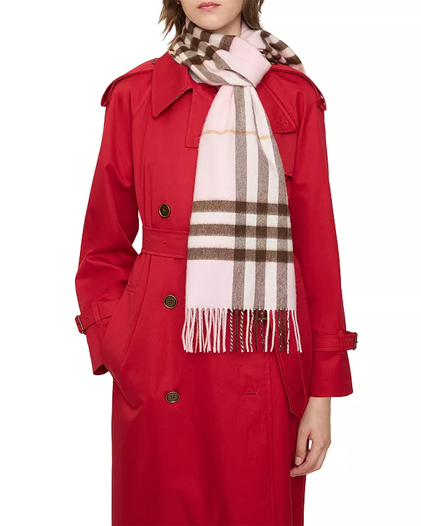 Клетчатый кашемировый шарф Burberry, розовый — фото 2