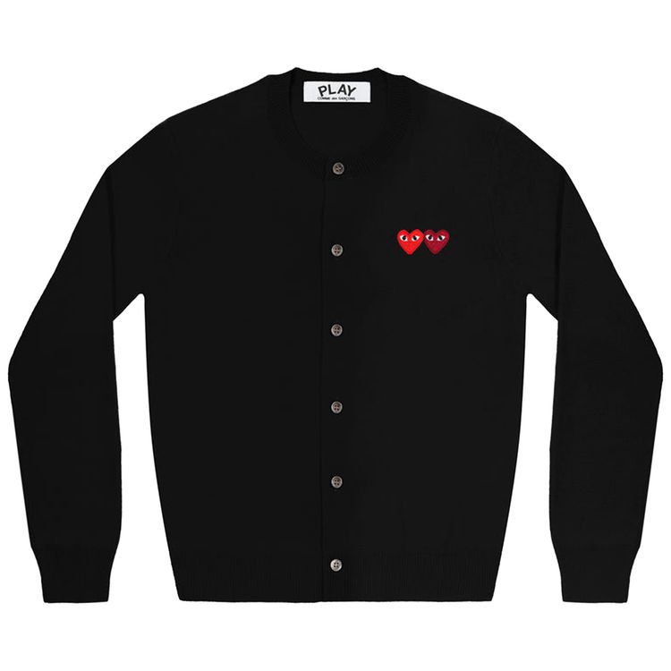 

Кардиган Comme des Garçons PLAY Wool Layered Double Heart Cardigan 'Black', черный