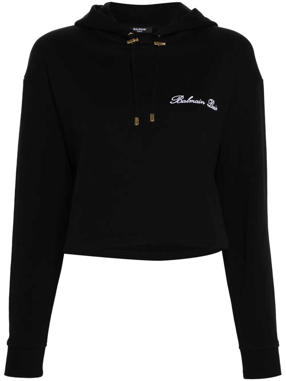 

Худи с вышитым логотипом BALMAIN, черный
