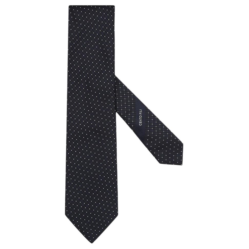 

Ermenegildo Zegna Галстук Zegna с геометрическим жаккардовым узором, Midnight Blue