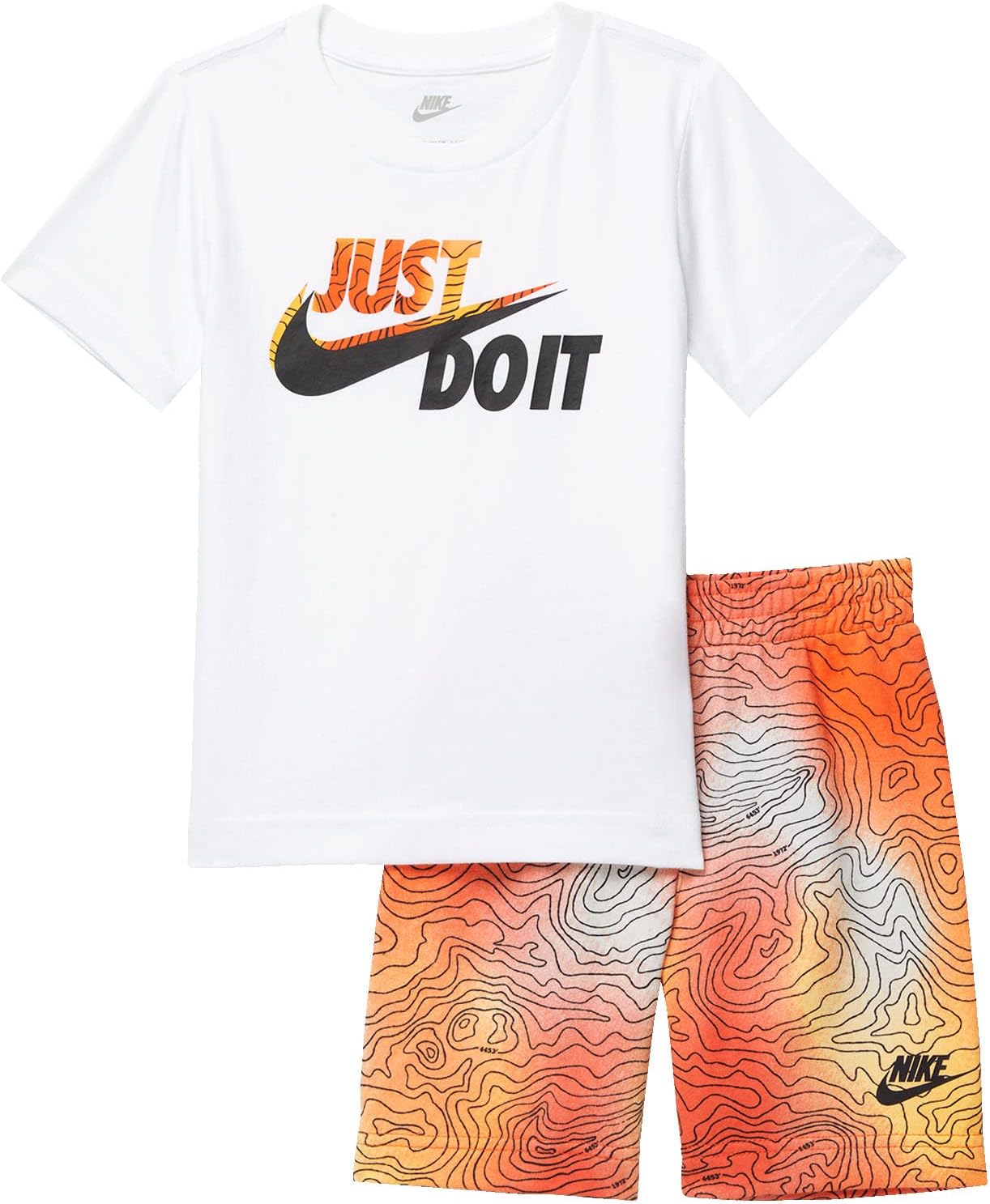 

Детский набор Nike Sportswear T-Shirt and Printed French Terry Shorts Set, цвет Rush Orange