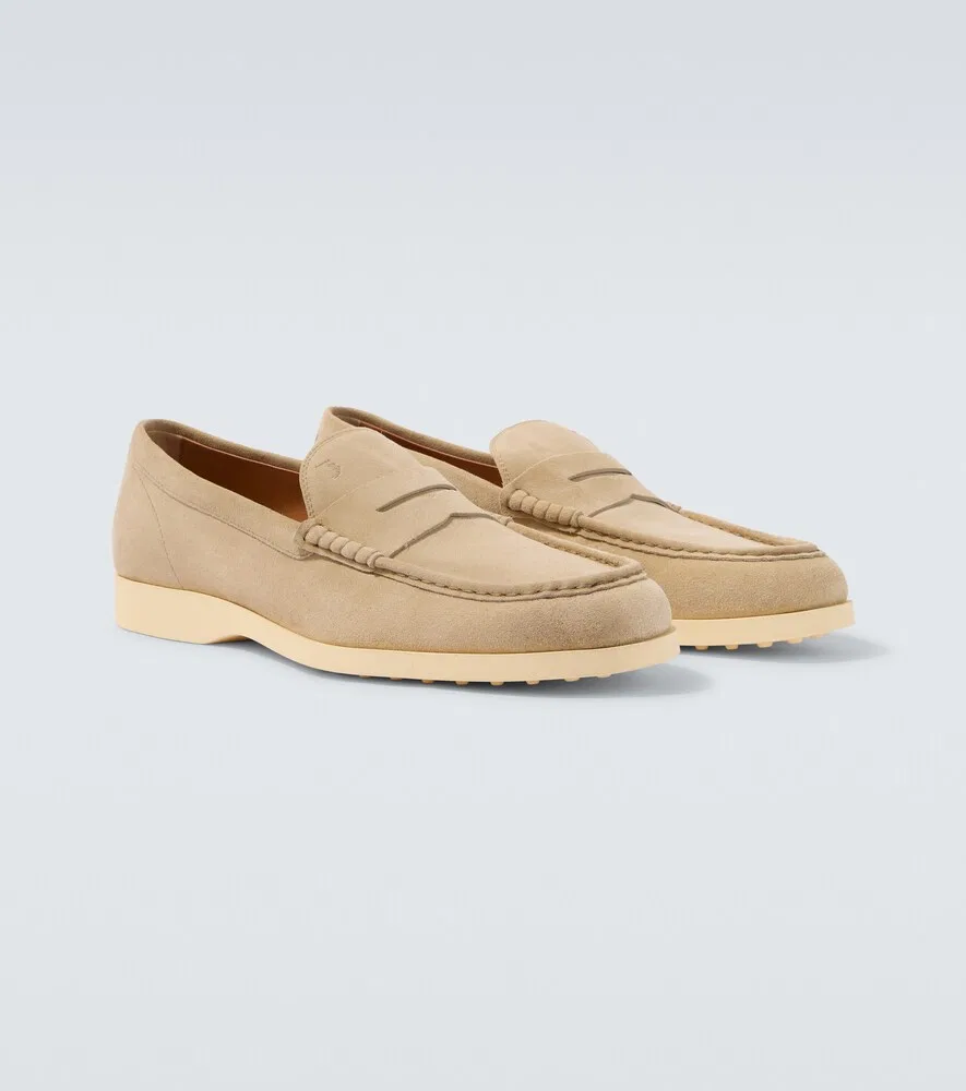 Замшевые лоферы Tod's, бежевый