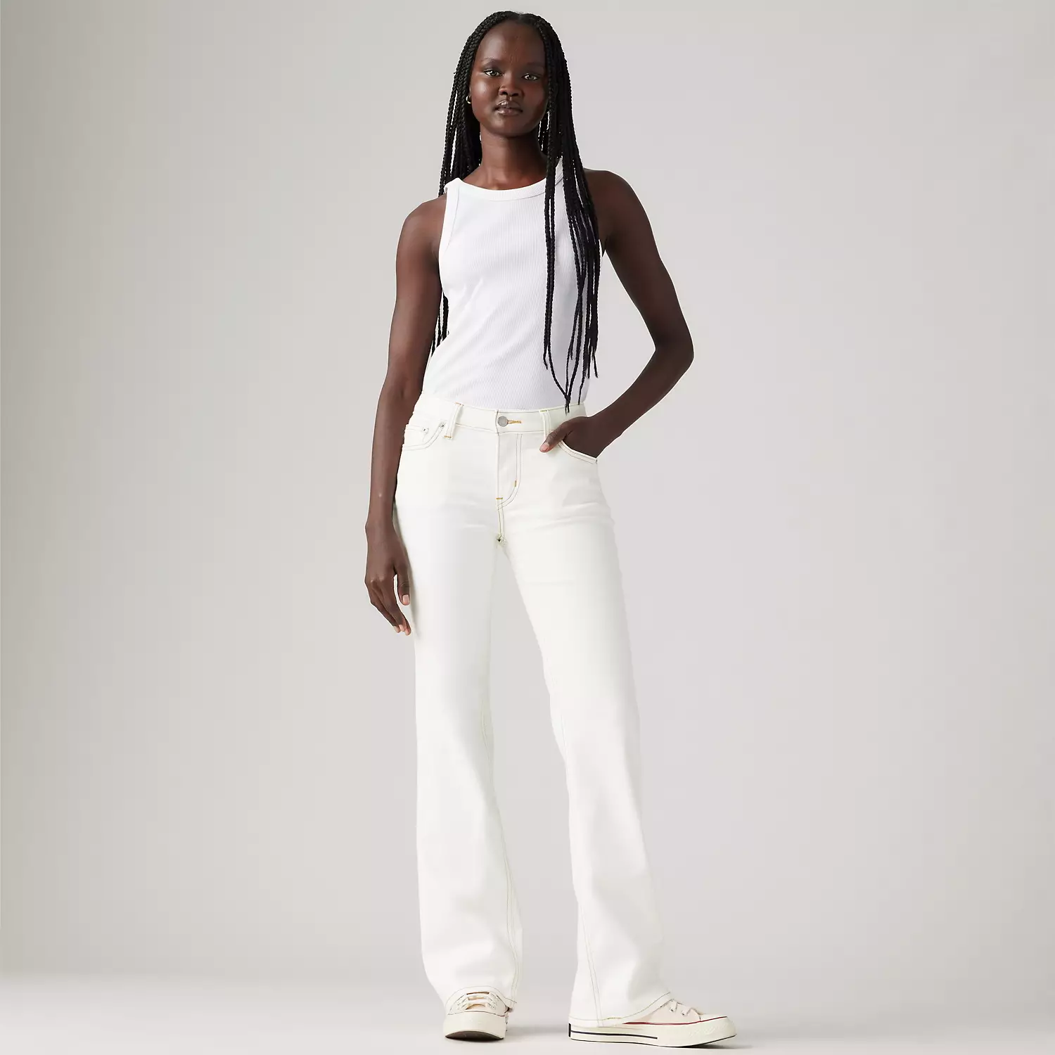 

Джинсы женские супернизкие Bootcut Levi's, цвет Bake A Cake - White