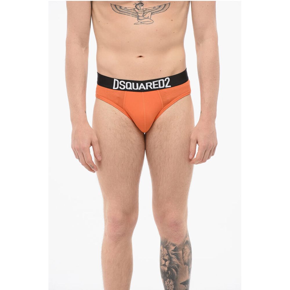 

Хлопковые трусы с логотипом на поясе Dsquared2, оранжевый