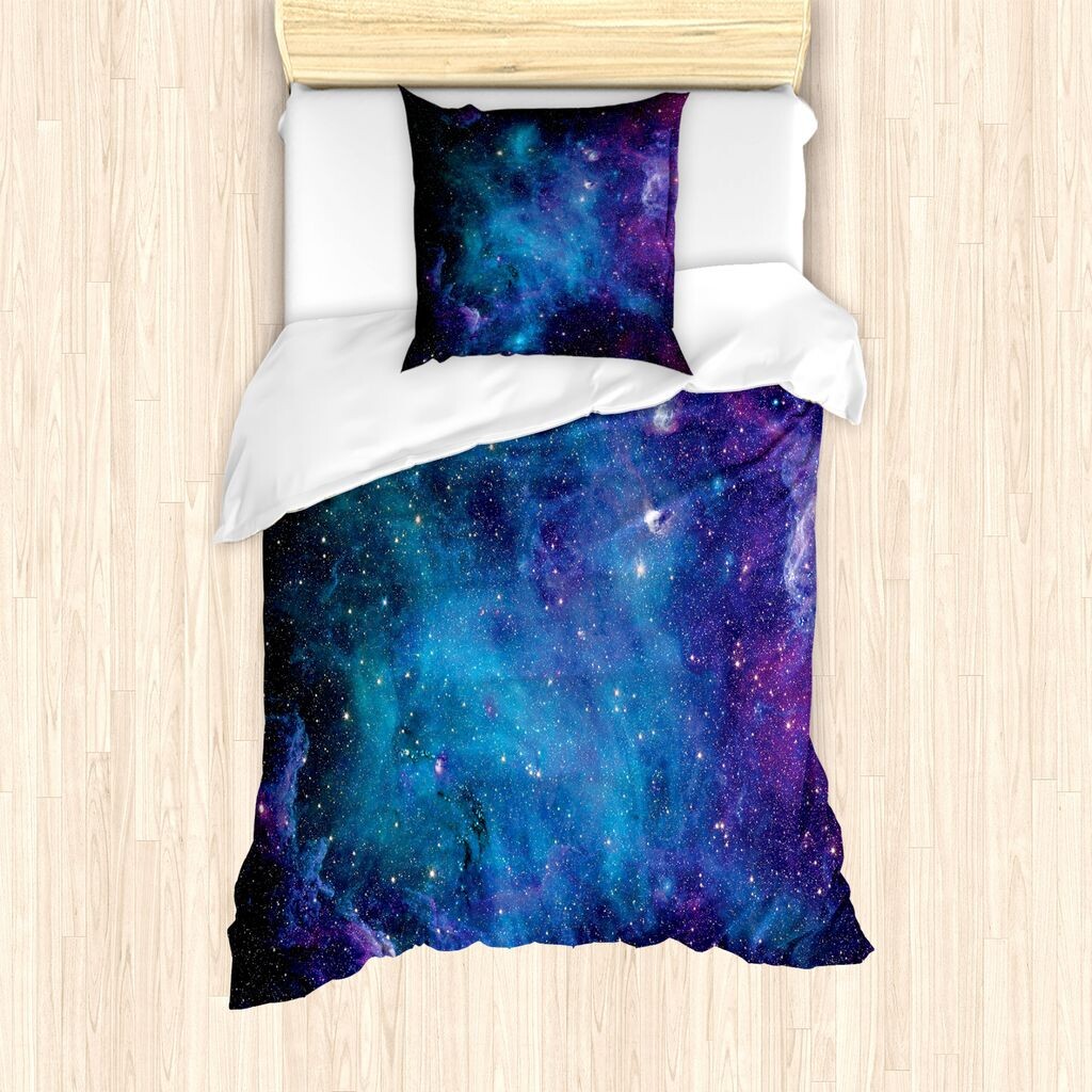 

Космическое пальто ABAKUHAUS, звезды галактики в космосе, защита от клещей, подходит для аллергиков с наволочками, 135 см x 200 см - 80 x 80 см, темно-фиолетовый