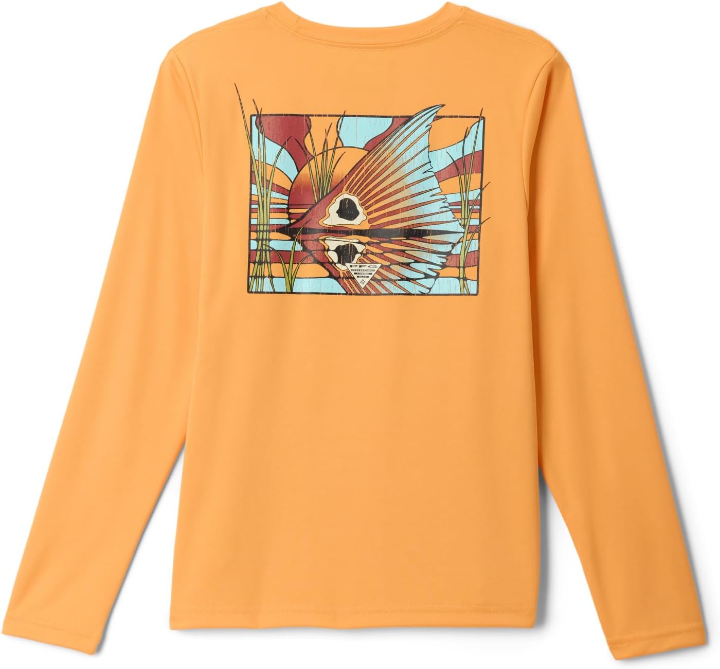 Columbia Boys Terminal Tackle PFG Fish Shine Long Sleeve, Summer Orange/Redfish Rise — фото 2