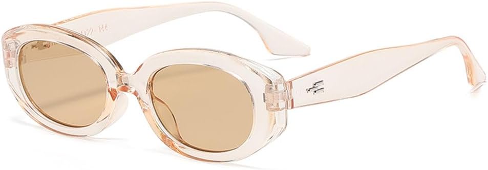 

Винтажные овальные солнцезащитные очки 2027 года для женщин, маленькие прямоугольные солнцезащитные очки, модные мужские очки с защитой от УФ-излучения UV400 MTZJH, Champagne