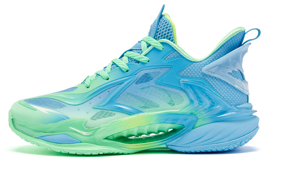 

QIAODAN Детские баскетбольные кроссовки mid top Carnival Lace Up Edition с противоскользящей подошвой и амортизацией, цвет dark sky blue