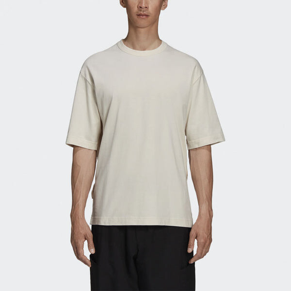 Футболка men's y-3 ss21 rear logo printing round neck short sleeve creamy white t-shirt Adidas, белый — фото 3