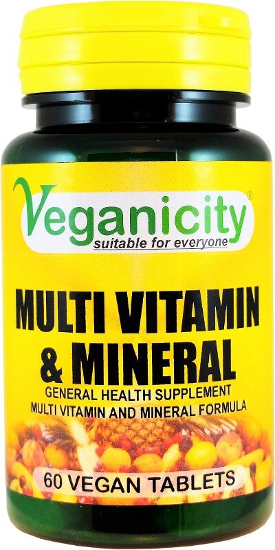 

Диетическая добавка, Veganicity, поливитамины с минералами, 60 таблеток